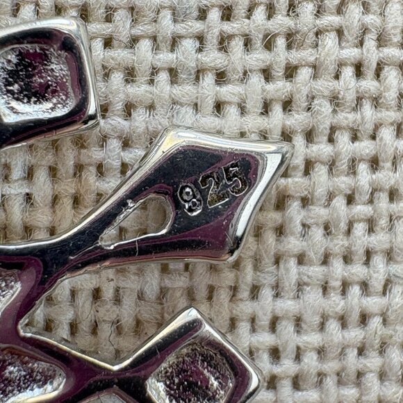 Sterling Silver 925 Snowflake Illusion Stone Pendant Necklace Size 18" Length - Picture 8 of 16